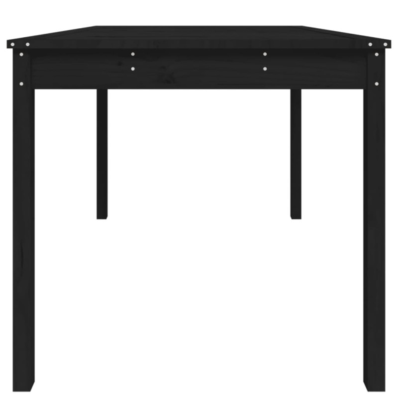 Produktbild för Trädgårdsbord svart 121x82,5x76 cm massiv furu