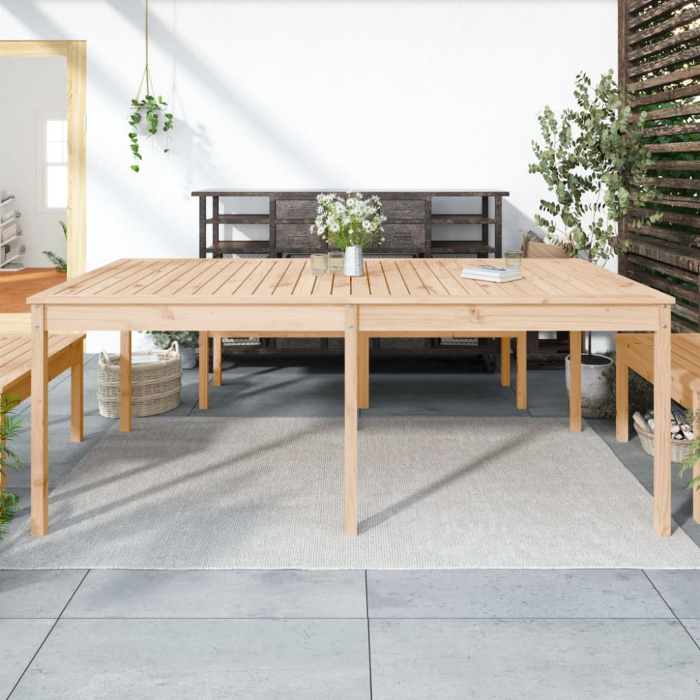Produktbild för Trädgårdsbord 203,5x100x76 cm massiv furu