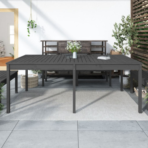 vidaXL Trädgårdsbord grått 203,5x100x76 cm massiv furu