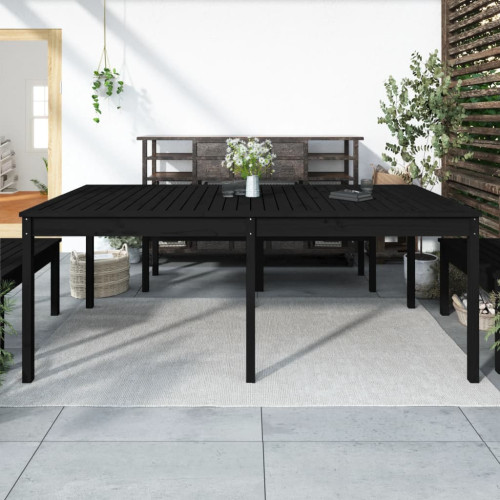 vidaXL Trädgårdsbord svart 203,5x100x76 cm massiv furu