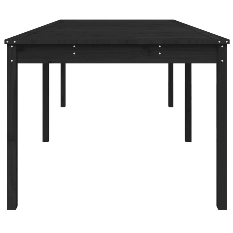 Produktbild för Trädgårdsbord svart 203,5x100x76 cm massiv furu