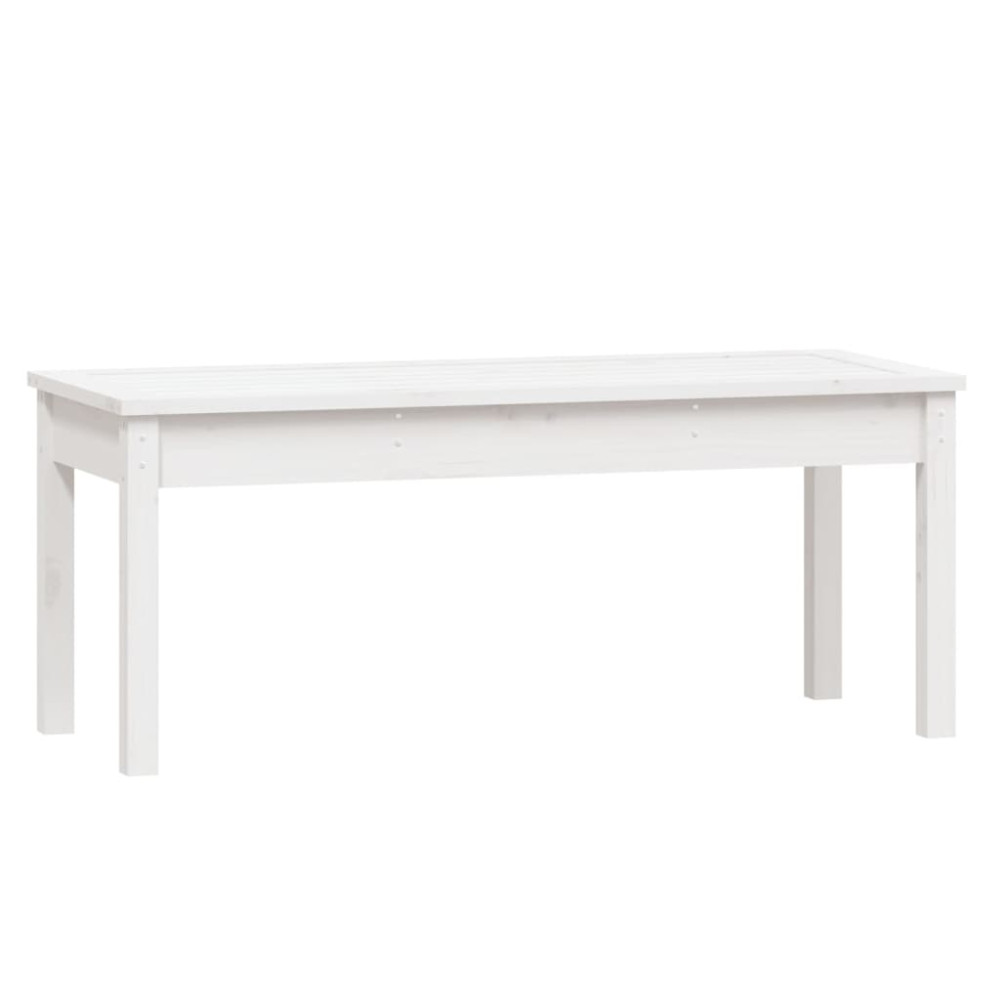 Produktbild för Trädgårdsbänk vit 109x44x45 cm massiv furu