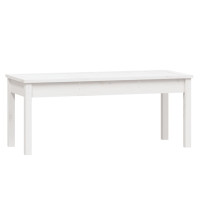 Produktbild för Trädgårdsbänk vit 109x44x45 cm massiv furu