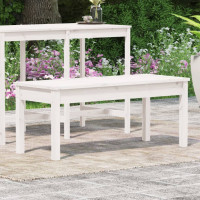 Produktbild för Trädgårdsbänk vit 109x44x45 cm massiv furu