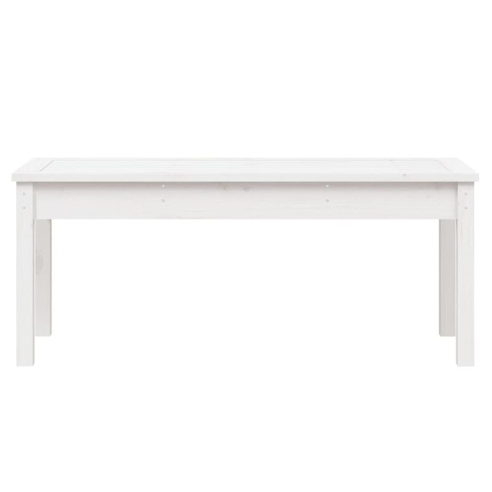 Produktbild för Trädgårdsbänk vit 109x44x45 cm massiv furu