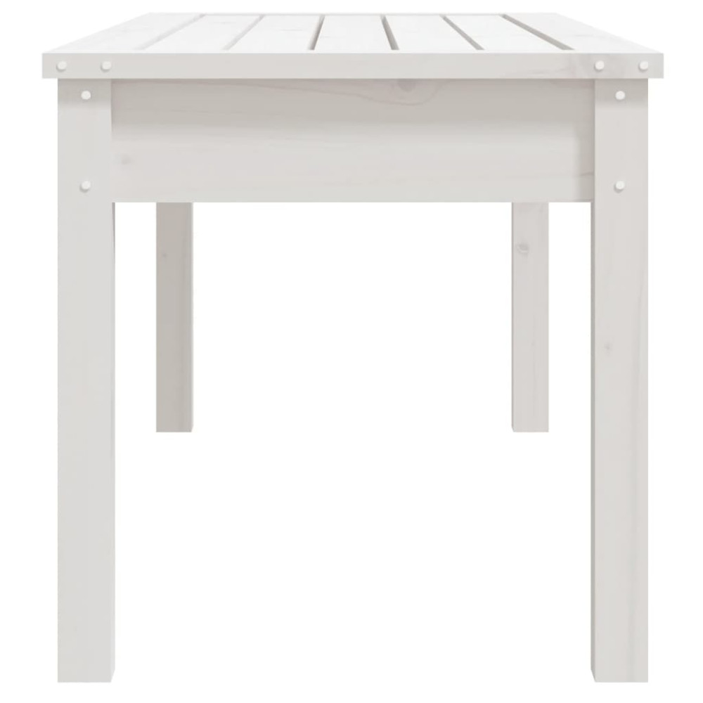 Produktbild för Trädgårdsbänk vit 109x44x45 cm massiv furu