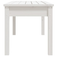 Produktbild för Trädgårdsbänk vit 109x44x45 cm massiv furu