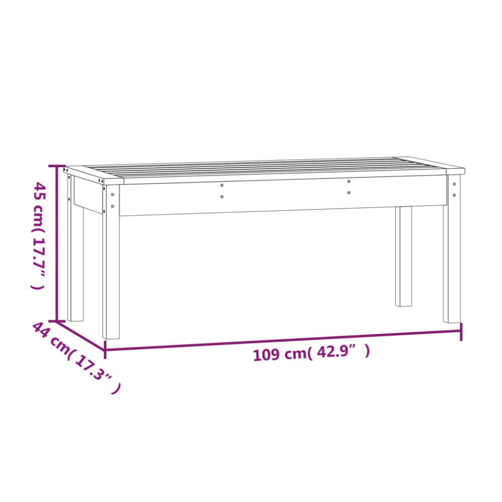 Produktbild för Trädgårdsbänk vit 109x44x45 cm massiv furu