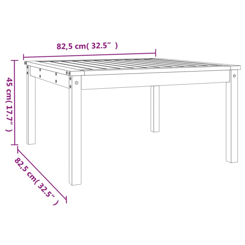 Produktbild för Trädgårdsbord 82,5x82,5x45 cm massiv furu
