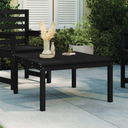 vidaXL Trädgårdsbord svart 82,5x82,5x45 cm massiv furu
