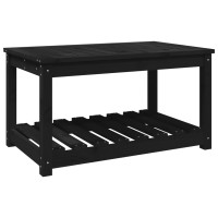 Produktbild för Trädgårdsbord svart 82,5x50,5x45 cm massiv furu