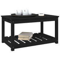 Produktbild för Trädgårdsbord svart 82,5x50,5x45 cm massiv furu