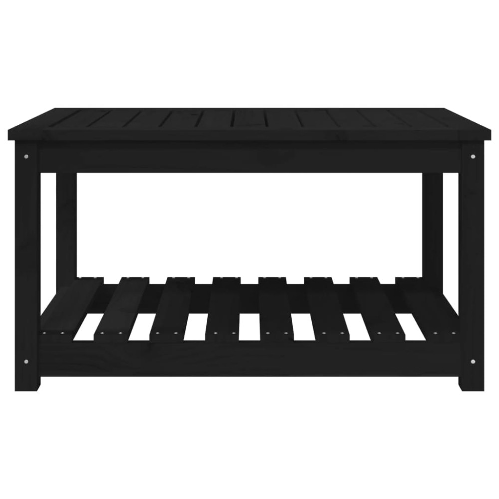 Produktbild för Trädgårdsbord svart 82,5x50,5x45 cm massiv furu