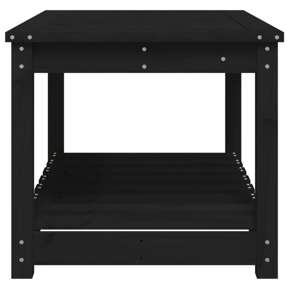 Produktbild för Trädgårdsbord svart 82,5x50,5x45 cm massiv furu