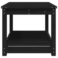 Produktbild för Trädgårdsbord svart 82,5x50,5x45 cm massiv furu