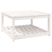 Produktbild för Trädgårdsbord vit 82,5x82,5x45 cm massiv furu