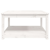 Produktbild för Trädgårdsbord vit 82,5x82,5x45 cm massiv furu