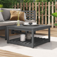 Produktbild för Trädgårdsbord grå 82,5x82,5x45 cm massiv furu