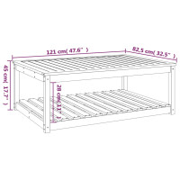 Produktbild för Trädgårdsbord grå 121x82,5x45 cm massiv furu