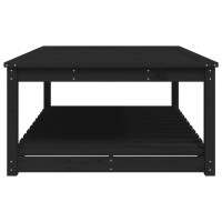 Produktbild för Trädgårdsbord svart 121x82,5x45 cm massiv furu