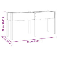 Produktbild för Odlingslåda med foder 161x45x76 cm massivt granträ