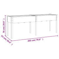 Produktbild för Odlingslåda med foder brun 203x53x76 cm massivt granträ