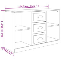 Produktbild för Skänk vit högglans 104,5x35,5x67,5 cm konstruerat trä