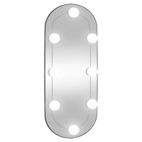 Produktbild för Väggspegel med LED-belysning 25x60 cm glas oval