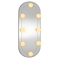 Produktbild för Väggspegel med LED-belysning 25x60 cm glas oval