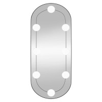 Produktbild för Väggspegel med LED-belysning 25x60 cm glas oval