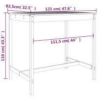 Produktbild för Trädgårdsbord 121x82,5x110 cm massiv furu