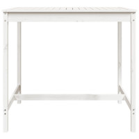 Produktbild för Trädgårdsbord vit 121x82,5x110 cm massiv furu