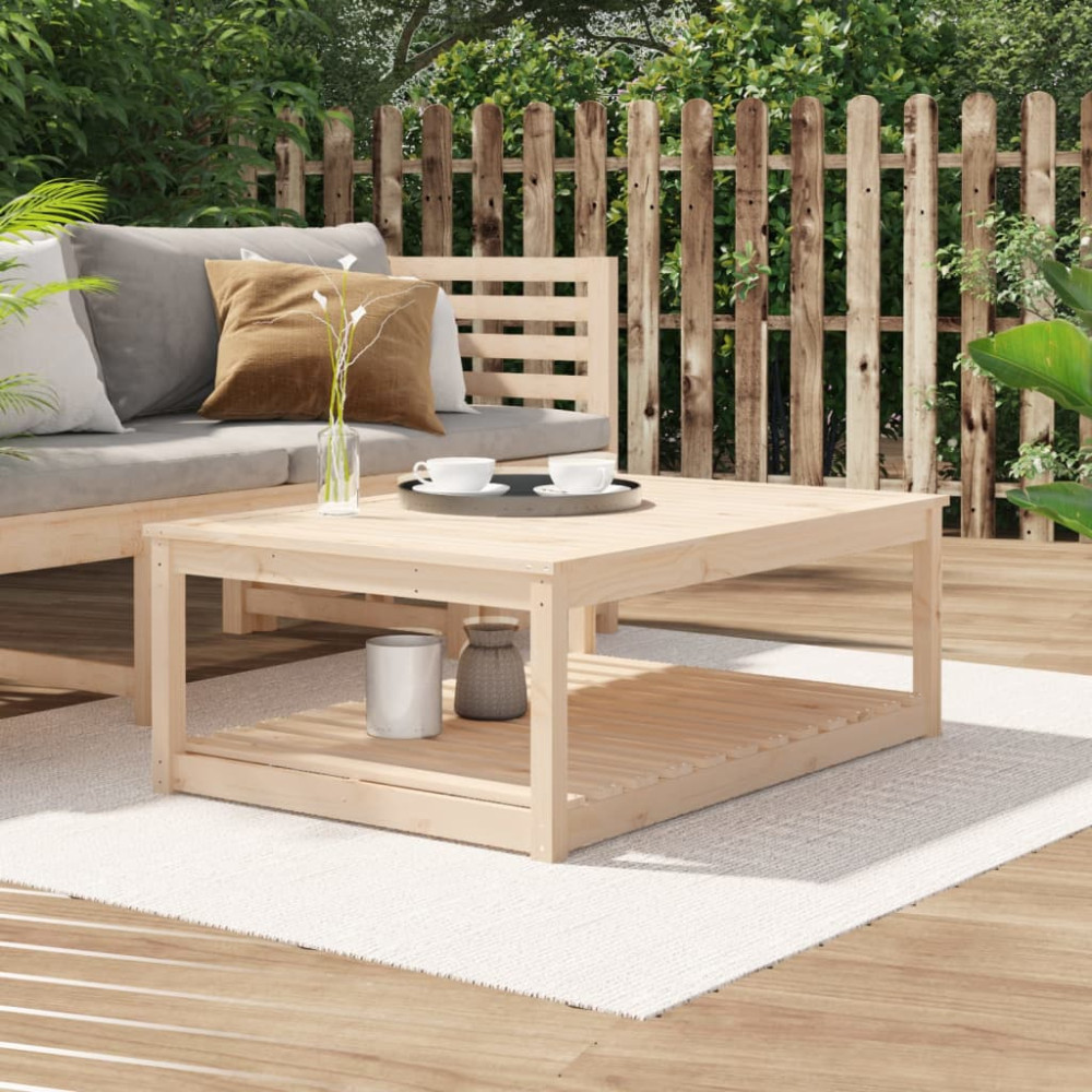 Produktbild för Trädgårdsbord 121x82,5x45 cm massiv furu