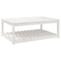 Produktbild för Trädgårdsbord vit 121x82,5x45 cm massiv furu