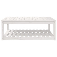 Produktbild för Trädgårdsbord vit 121x82,5x45 cm massiv furu