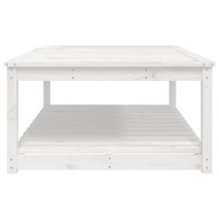 Produktbild för Trädgårdsbord vit 121x82,5x45 cm massiv furu