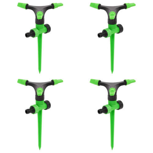 vidaXL Roterande sprinkler 4 st grön och svart 16x13,5x25,5 cm ABS&PP