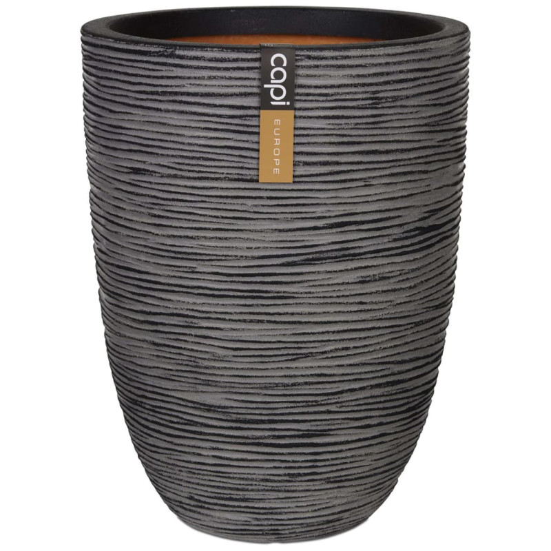 Produktbild för Capi Vas Nature Rib elegant låg 46x58 cm antracit KOFZ783