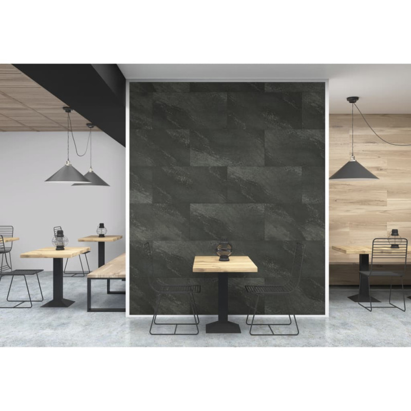 Produktbild för Grosfillex Väggplattor Gx Wall+ 5 st sten 45x90cm mörkgrå