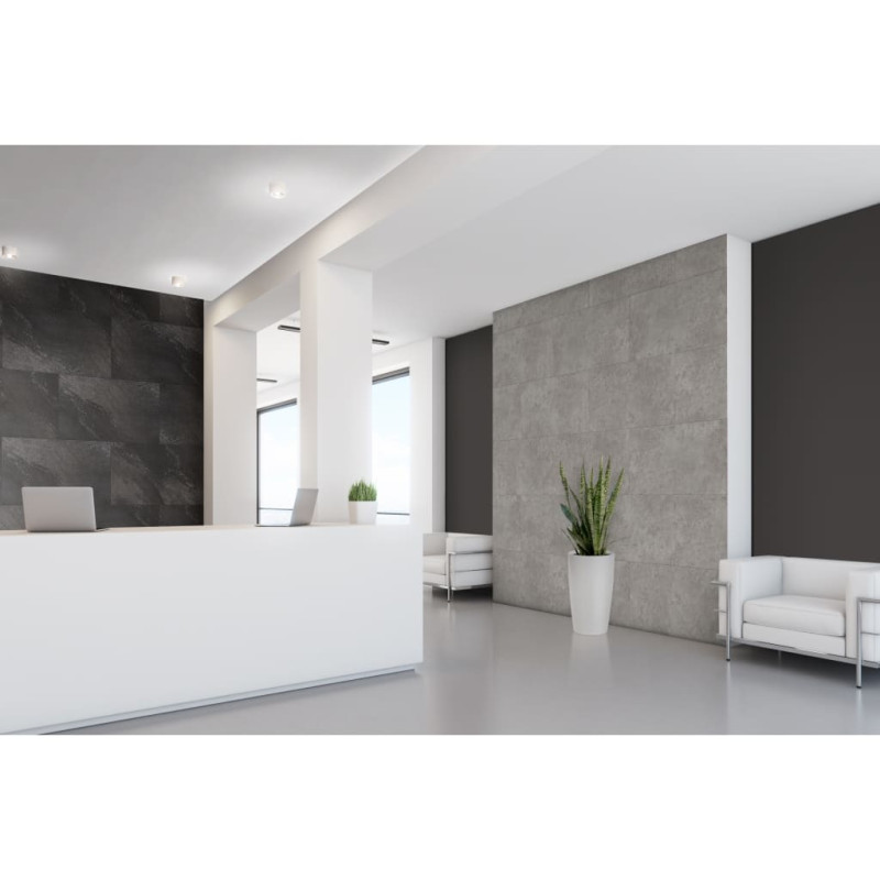 Produktbild för Grosfillex Väggplattor Gx Wall+ 5 st sten 45x90cm mörkgrå