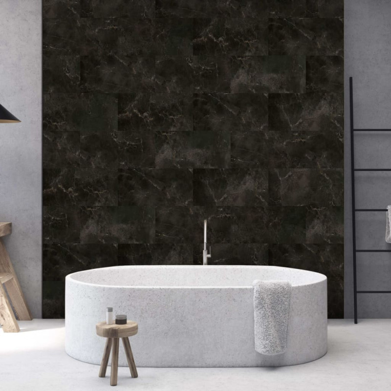Produktbild för Grosfillex Väggplattor Gx Wall+ 11 st marmor 30x60cm svart