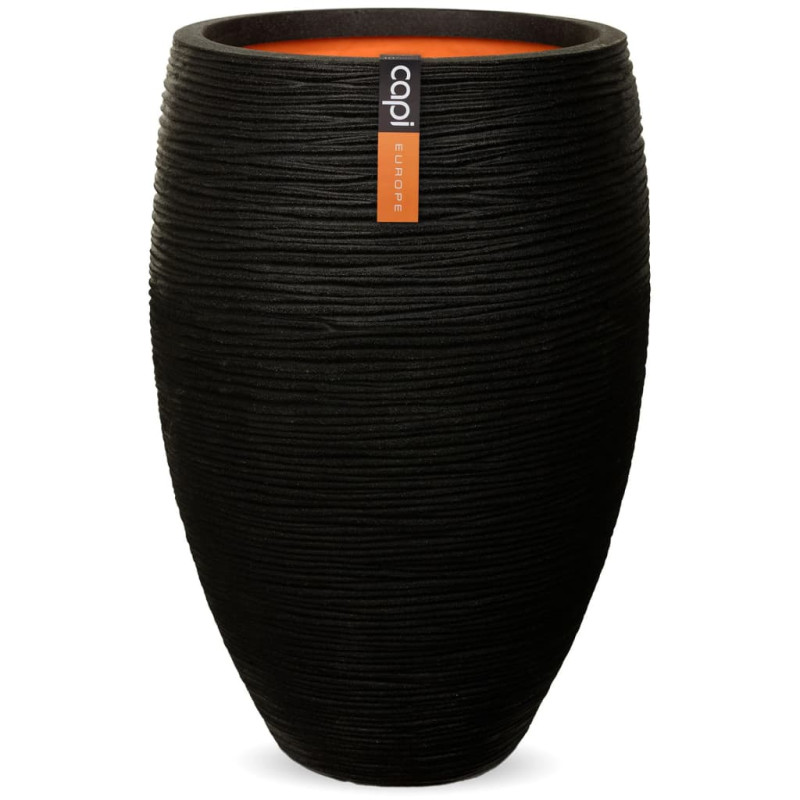 Produktbild för Capi Vas Nature Rib Deluxe 40x60 cm svart KBLR1131