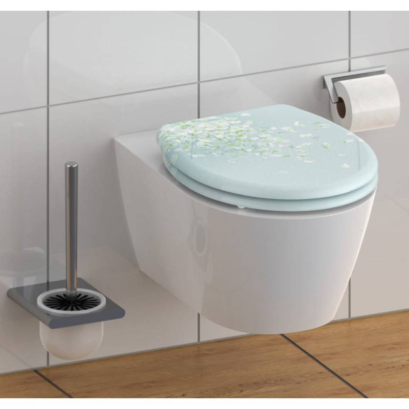 Produktbild för SCHÜTTE Toalettsits med mjuk stängning snabbfäste FLOWER IN THE WIND