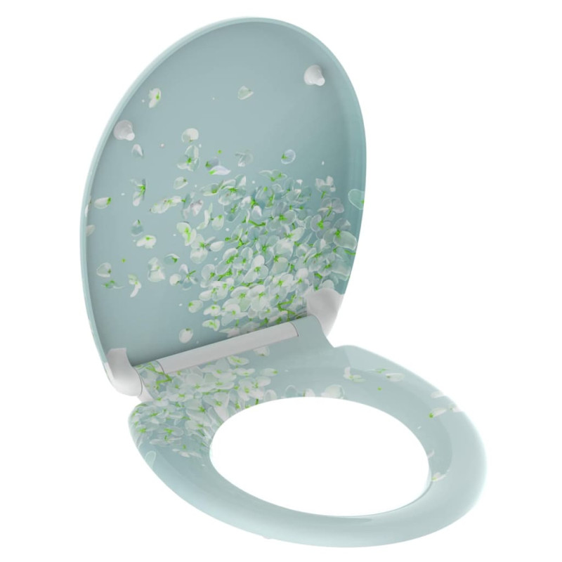 Produktbild för SCHÜTTE Toalettsits med mjuk stängning snabbfäste FLOWER IN THE WIND