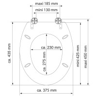 Produktbild för SCHÜTTE Toalettsits högglans med mjuk stängning GREY STEEL MDF