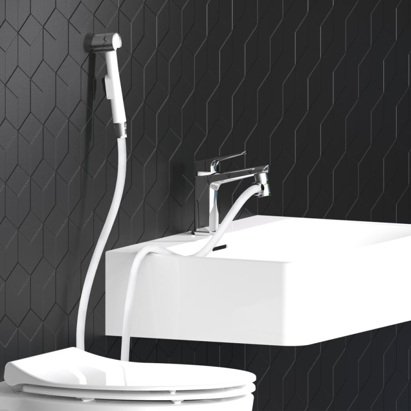 Produktbild för EISL Handduschset med väggfäste och duschslang vit