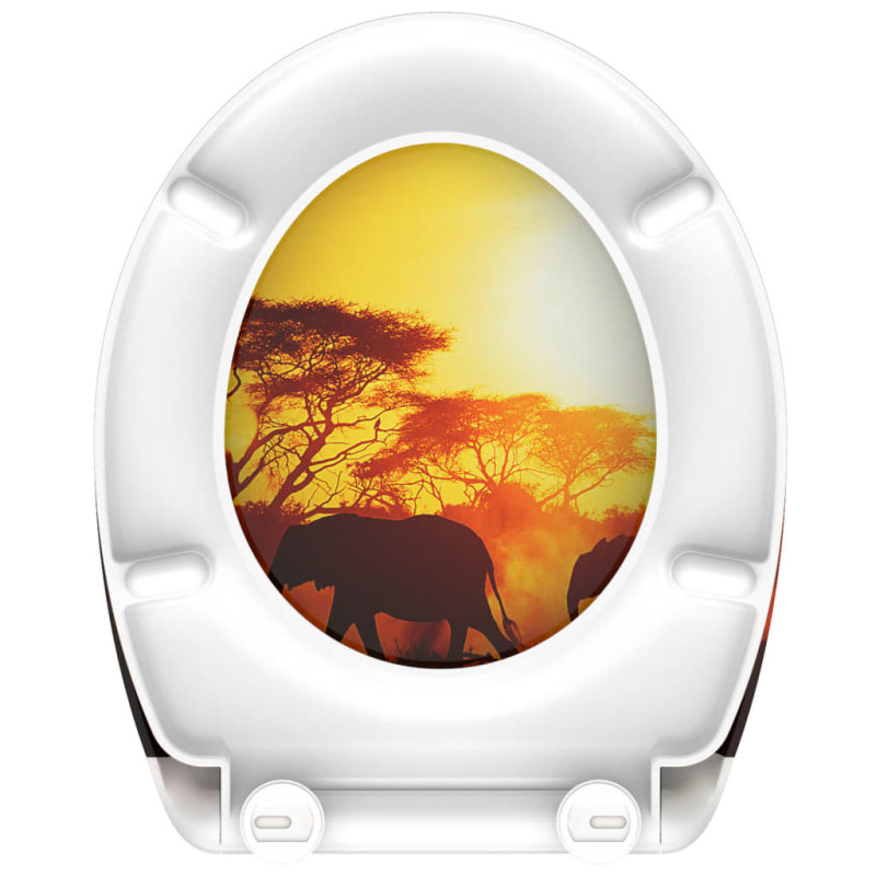 Produktbild för SCHÜTTE Toalettsits med mjuk stängning snabbfäste AFRICA