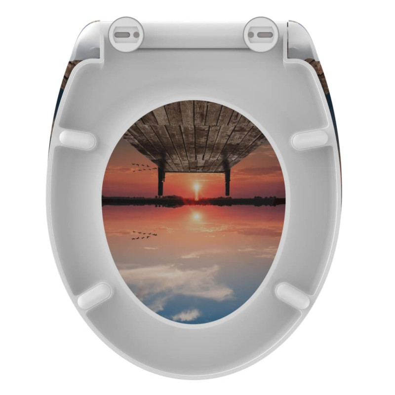Produktbild för SCHÜTTE Toalettsits med mjuk stängning snabbfäste SUNSET SKY