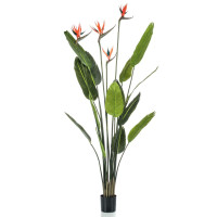 Miniatyr av produktbild för Emerald Konstväxt papegojblomma i kruka med 4 blommor 150 cm