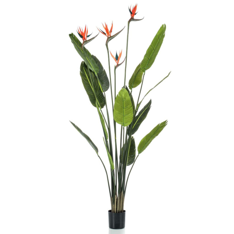 Produktbild för Emerald Konstväxt papegojblomma i kruka med 4 blommor 150 cm